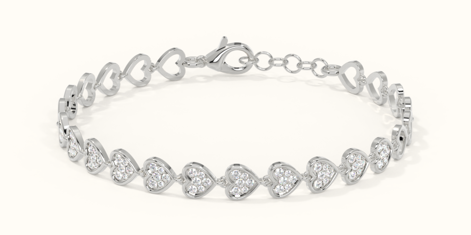 Pave Setting Round Diamond Everyday Bracelet